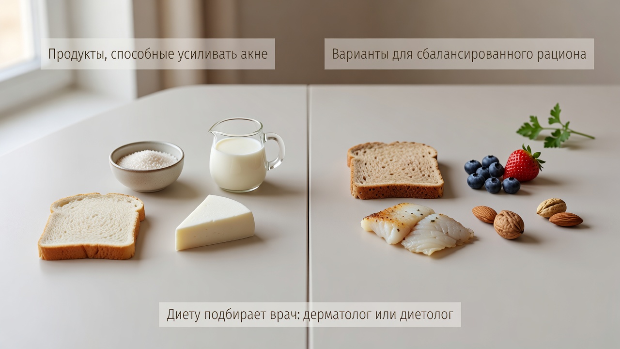 Продукты, вызывающие прыщи: как питание влияет на акне