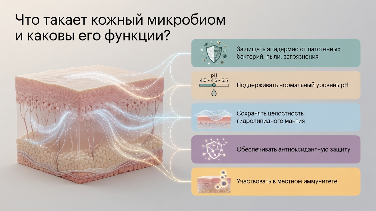 Микробиом кожи и акне: функции, состав и восстановление
