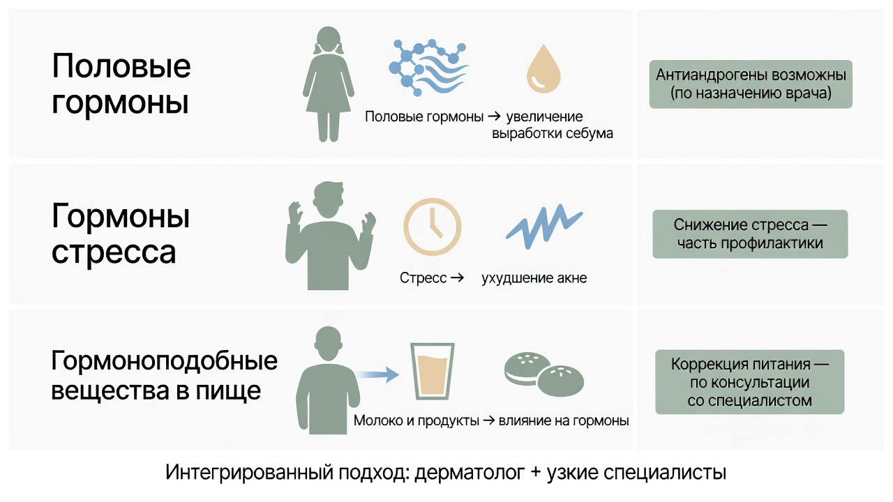 Какие гормоны вызывают прыщи и как лечить гормональное акне